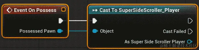图 15.22：我们需要转换为 SuperSideScroller_Player 以确保我们转换到正确的玩家角色类