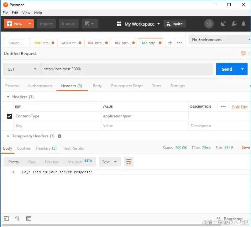 邮递员返回响应