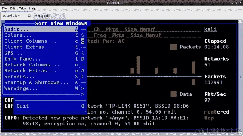 使用 Kismet 进行无线扫描