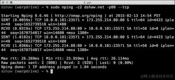 使用 Nping 进行主机检测