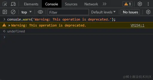 method console warn