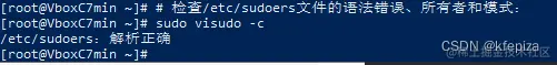 sudo visudo -c