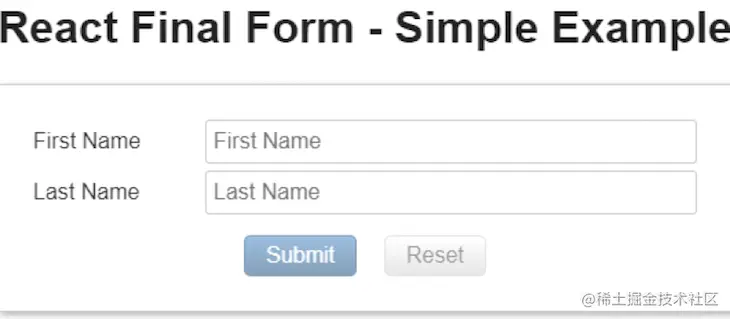 React Final Form Example Form