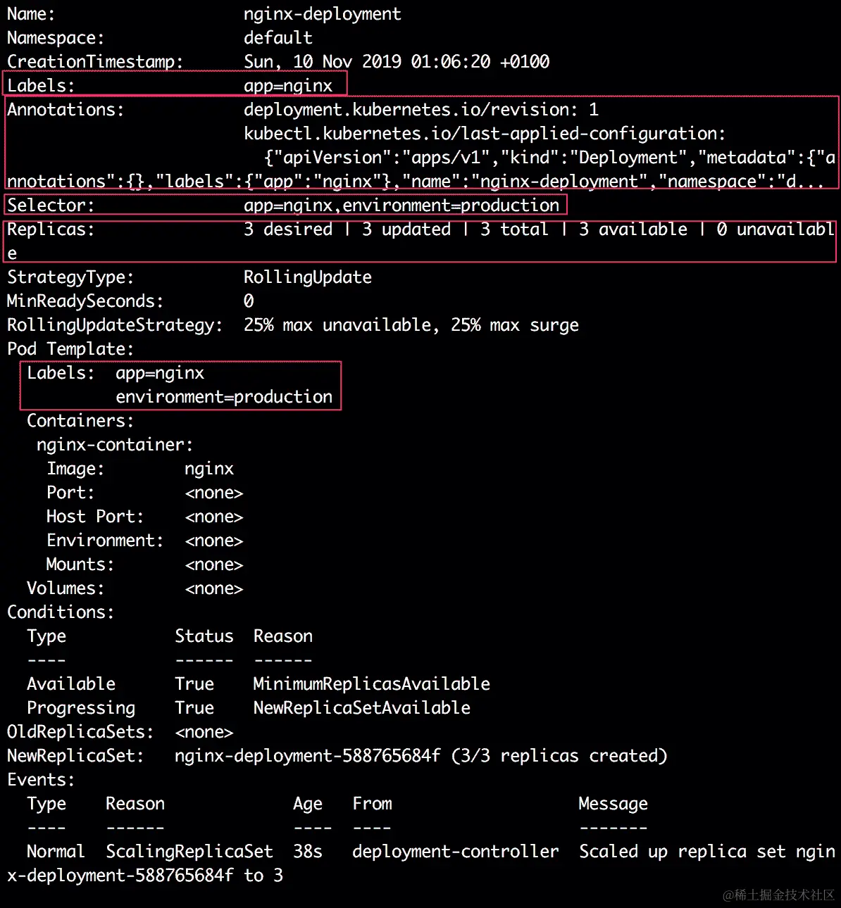 图 7.8：描述 nginx-deployment