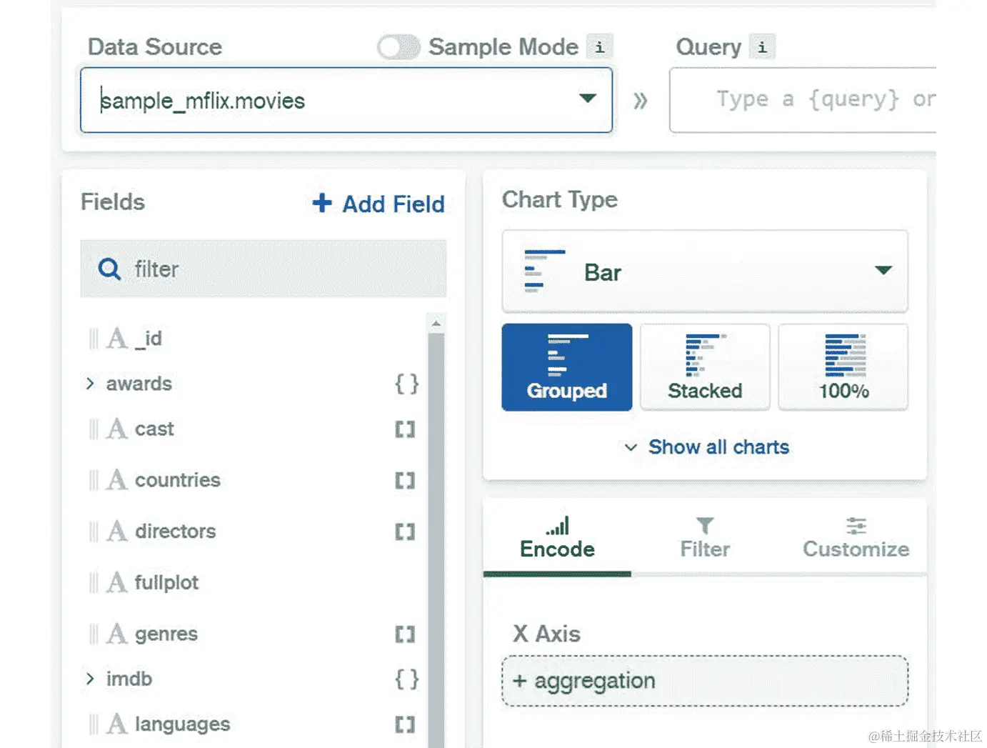 图 12.35：字段区域中的添加字段按钮