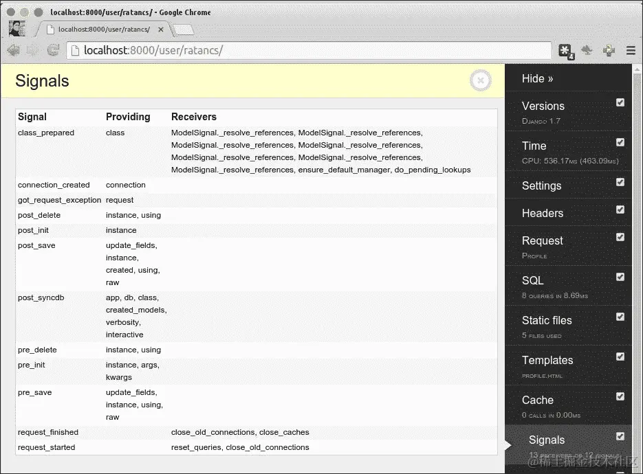 安装 Django 调试工具栏