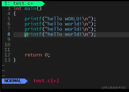 vim的cw
