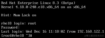 图 3.4 - 登录过程，以 root 用户完成登录