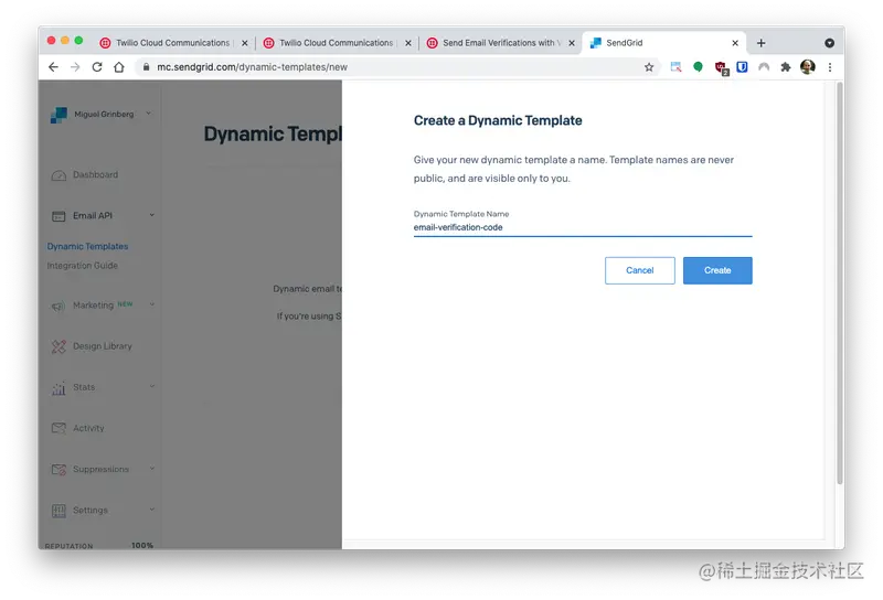 SendGrid - Create Dynamic Template
