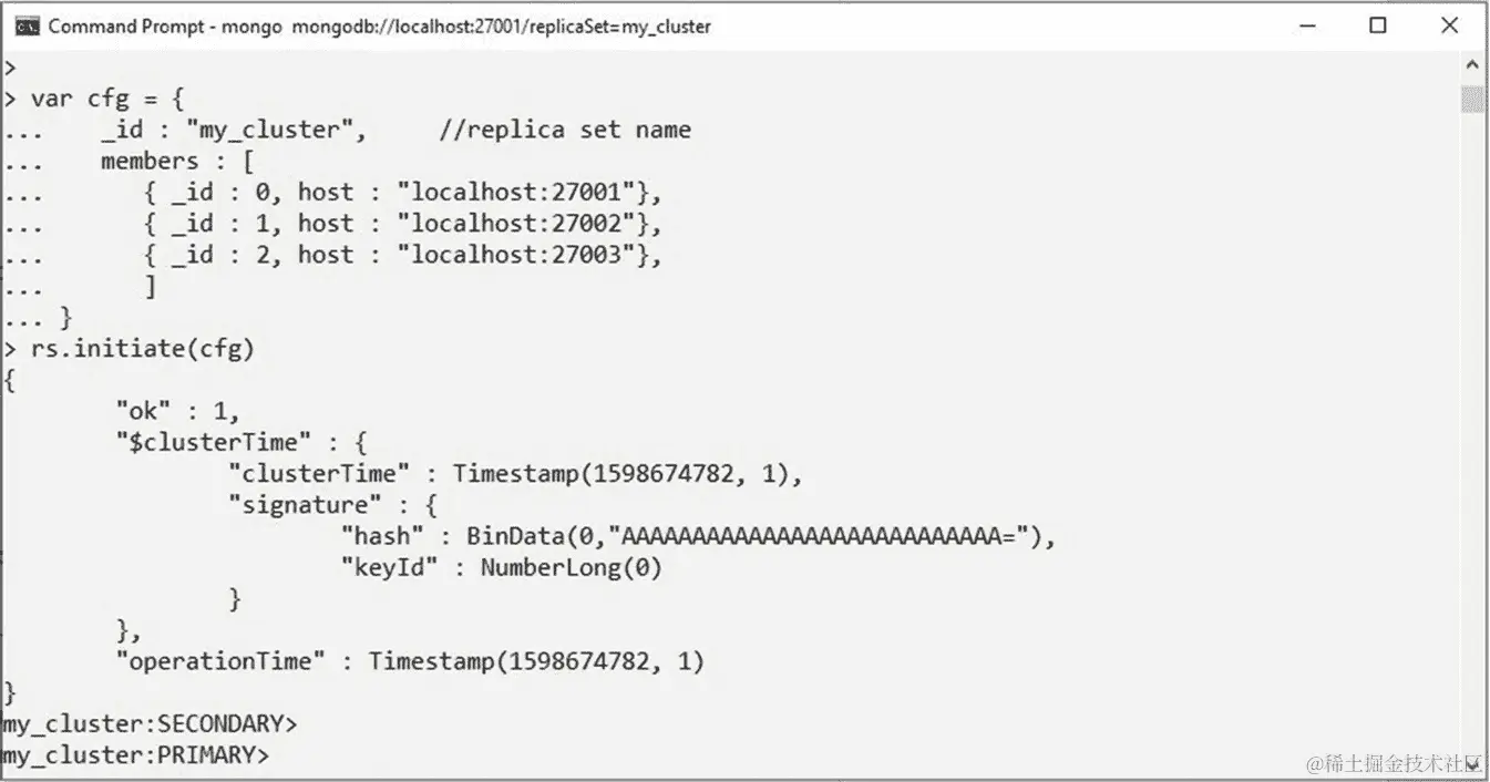 图 10.22：mongo shell 中的输出