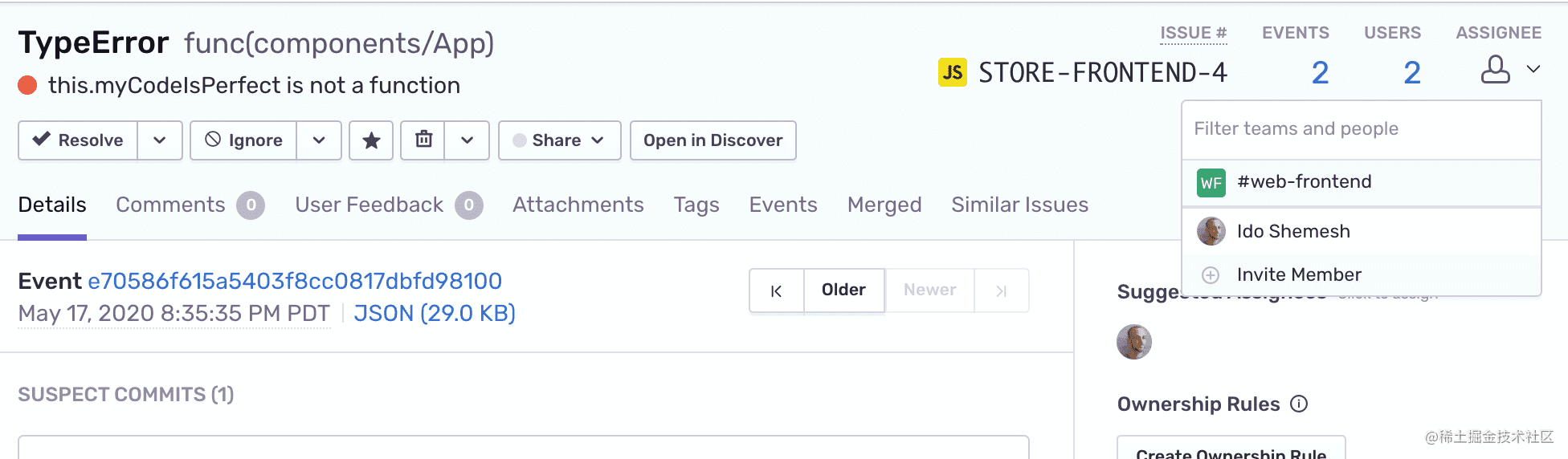 Sentry Web 前端监控 - 官方最佳实践教程 - 掘金