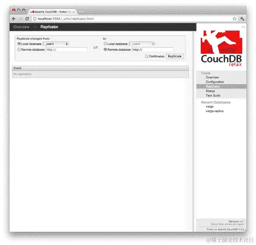 执行操作-将本地 _users 数据库复制到 Cloudant