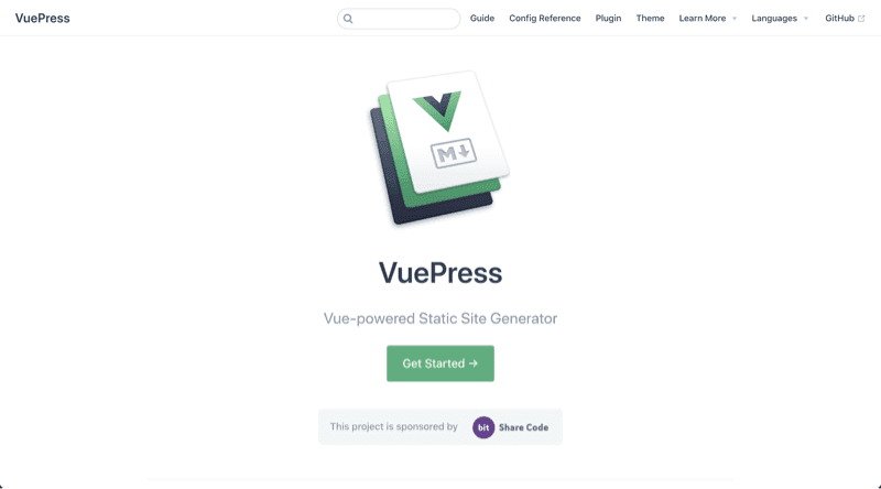 VuePress 官网截图
