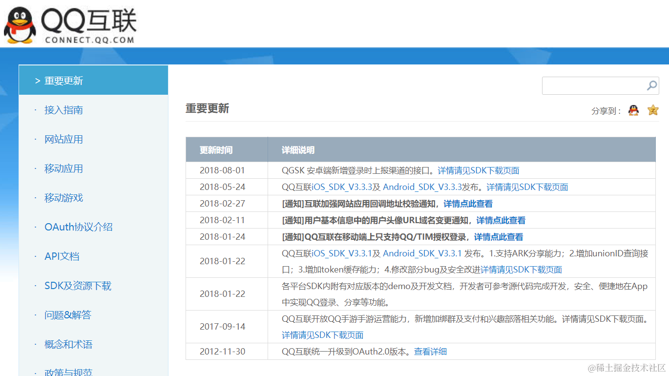 腾讯qq的授权管理查看页面链接：https://connect.qq.com/manage. - 掘金