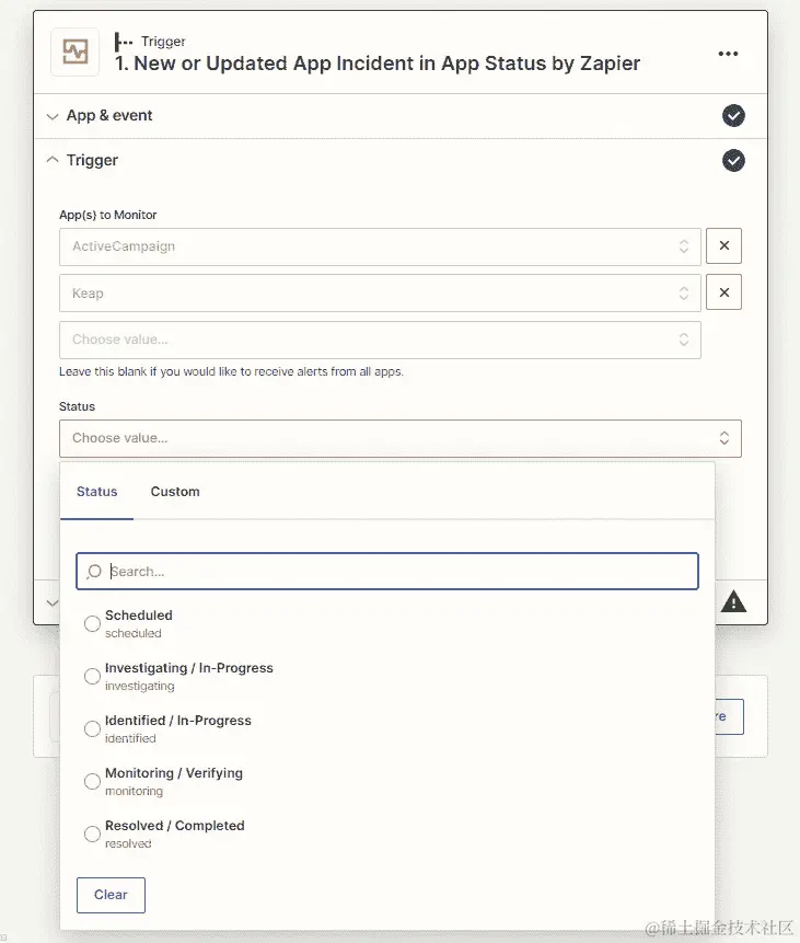 图 5.5 – ﻿自定义 App 状态的 Zapier 触发器概述
