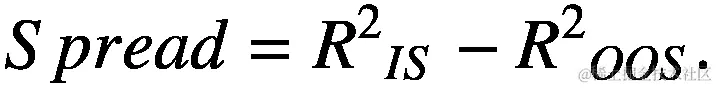 差异={R²}_{IS}-{R²}_{OOS}.