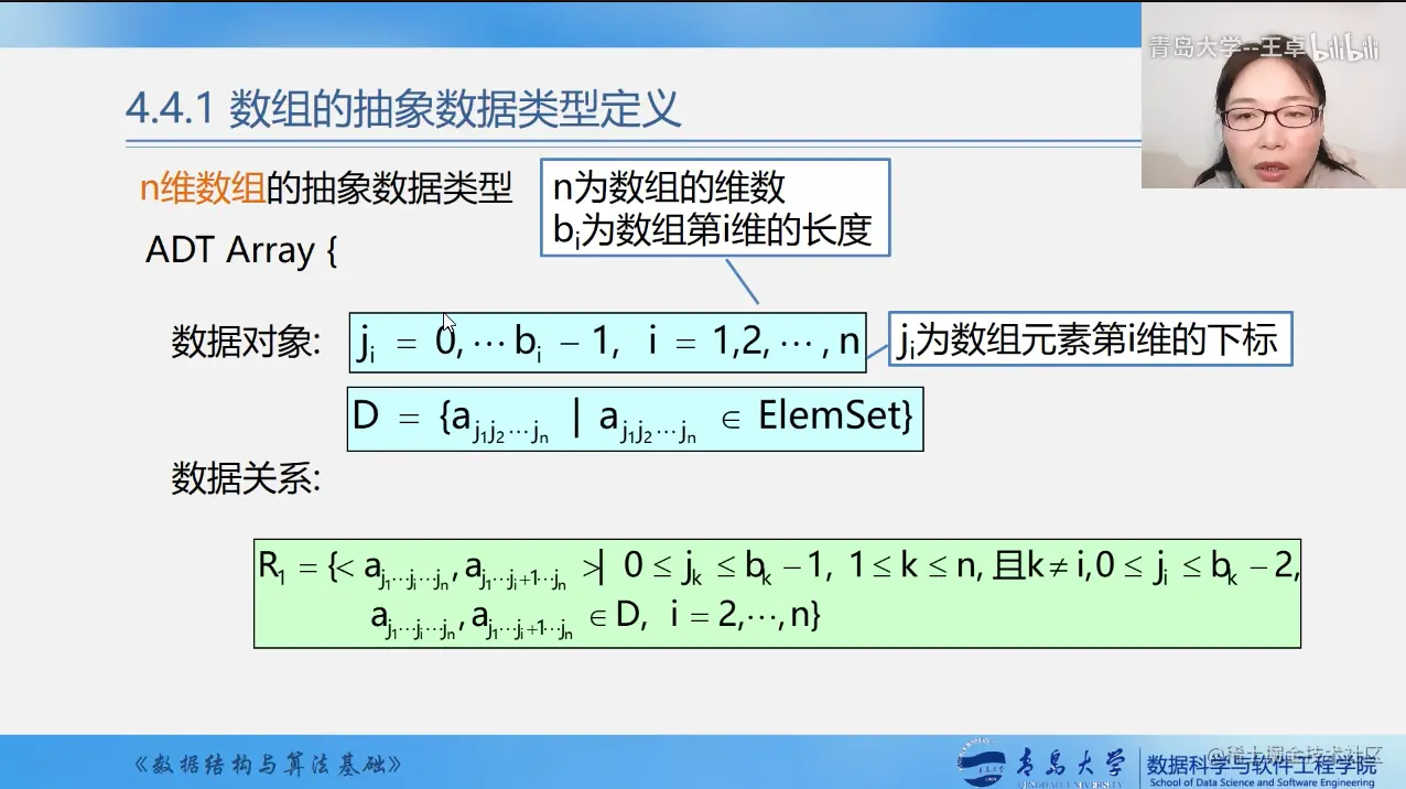 数组抽象数据类型定义