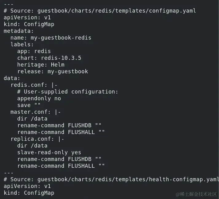 图 6.1 - 用于 guestbook 图表的 ConfigMap