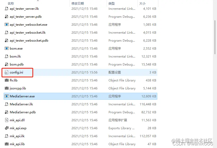生成config.ini配置文件