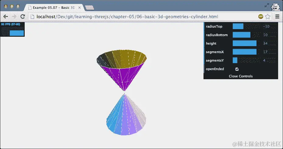 THREE.CylinderGeometry