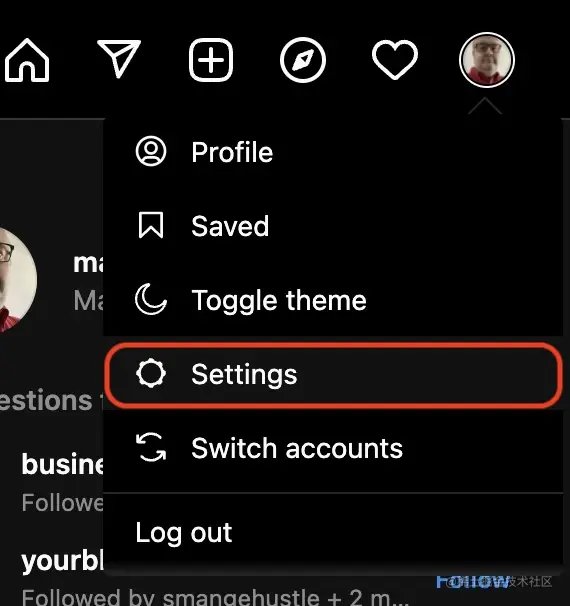 instagram 桌面设置