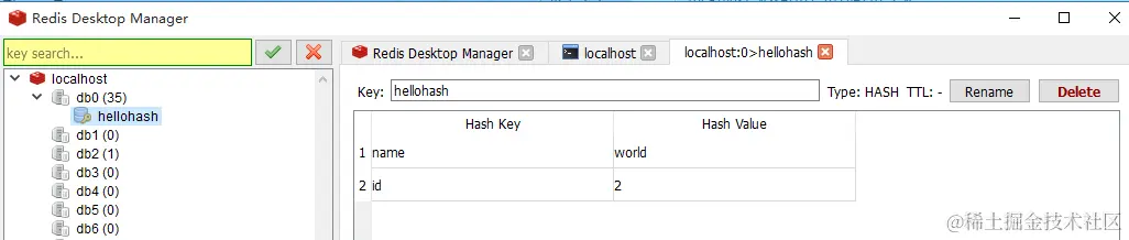 key为hellohash的hash的数据结构