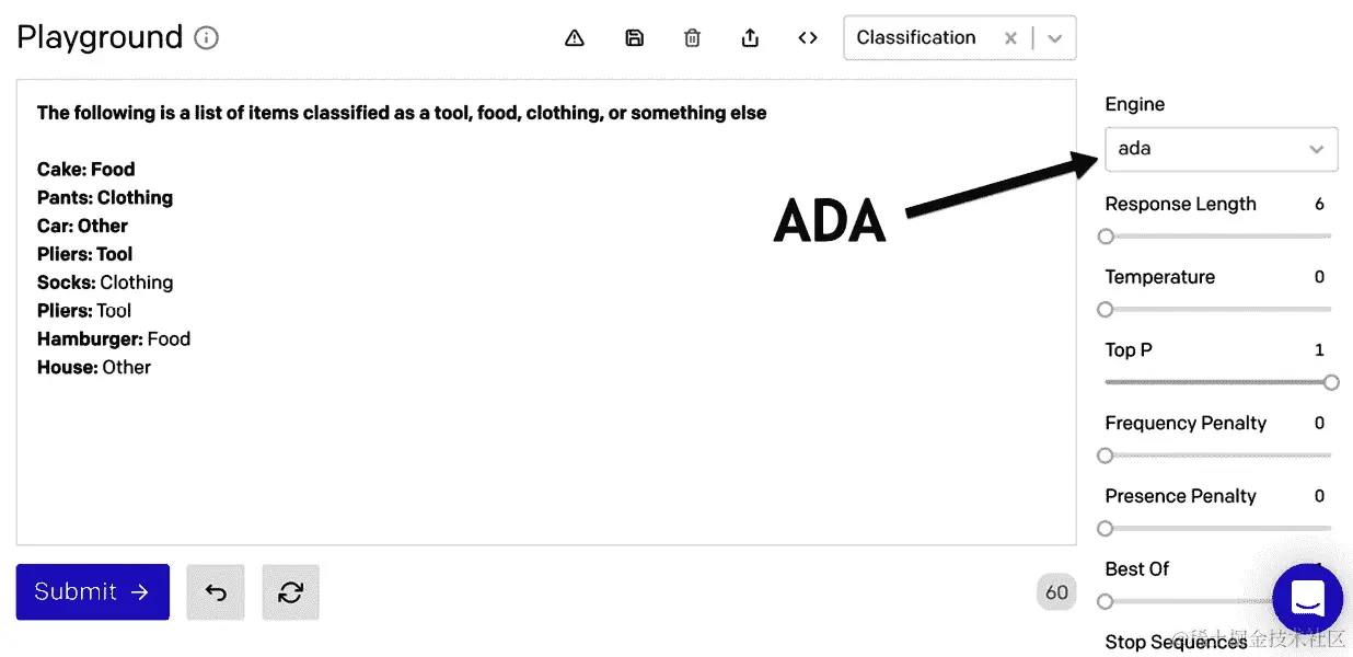 图 3.8 – 使用 ada 引擎的分类示例
