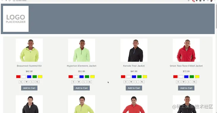 Gif of hybrid ecommerce site scrolling down