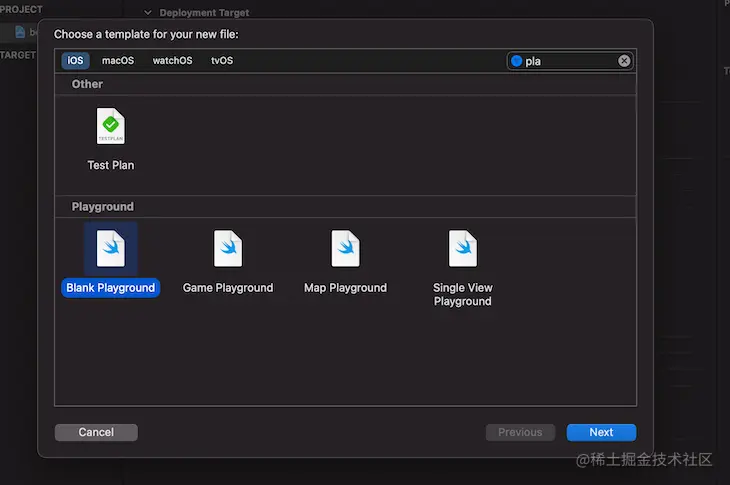 Create And Name New Playground File, Shown As Blank Playground In iOS Tab