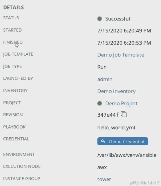 图 11.16 – 模板作业详情