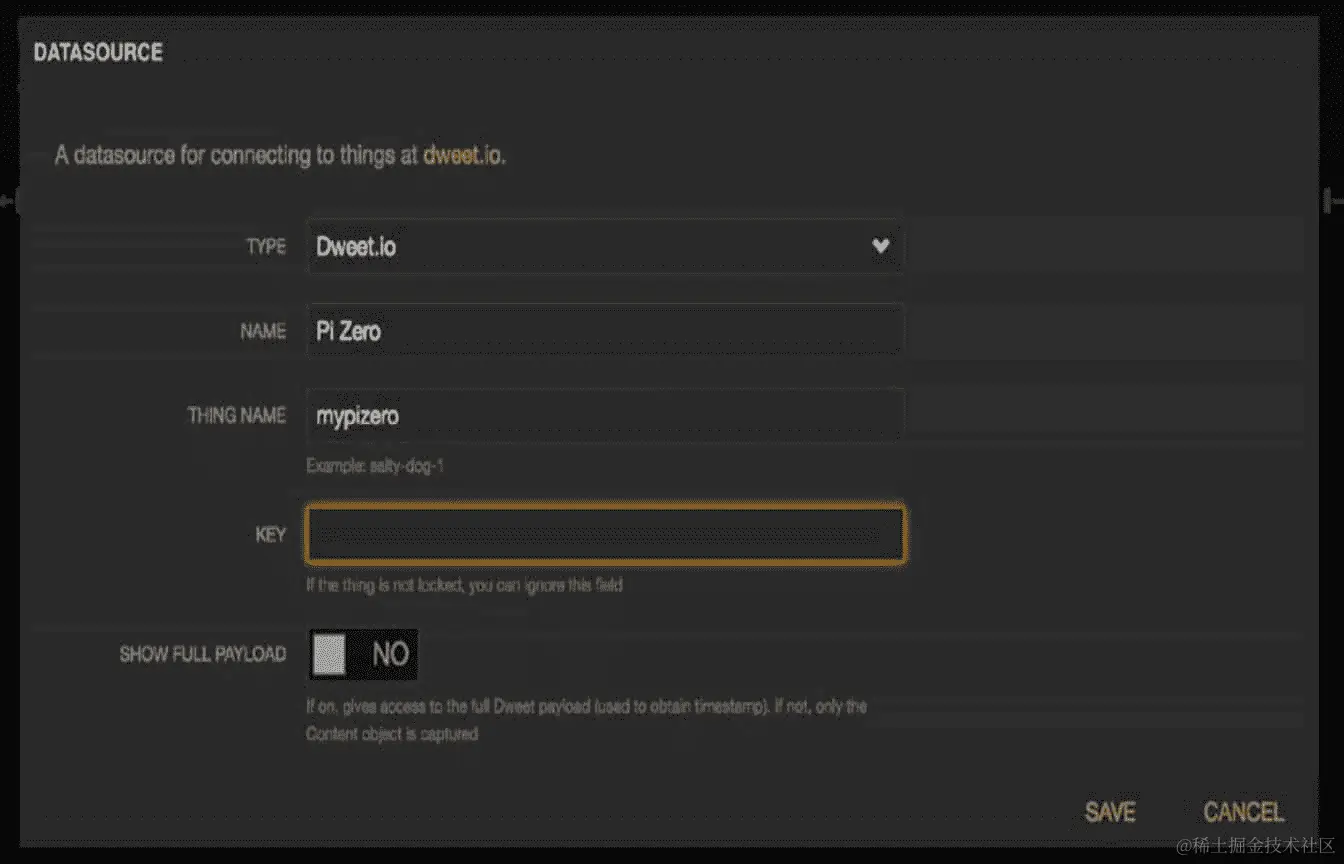 配置远程仪表板（Dweet.io）