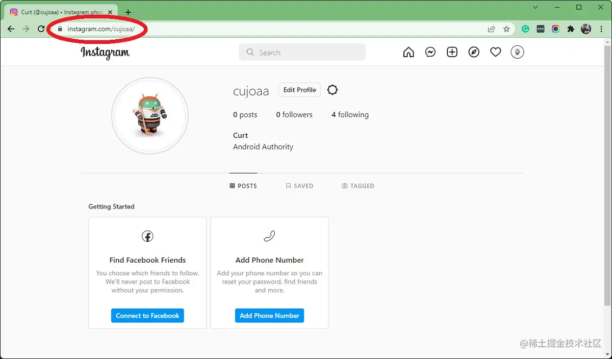 在 Instagram 上复制您的网址