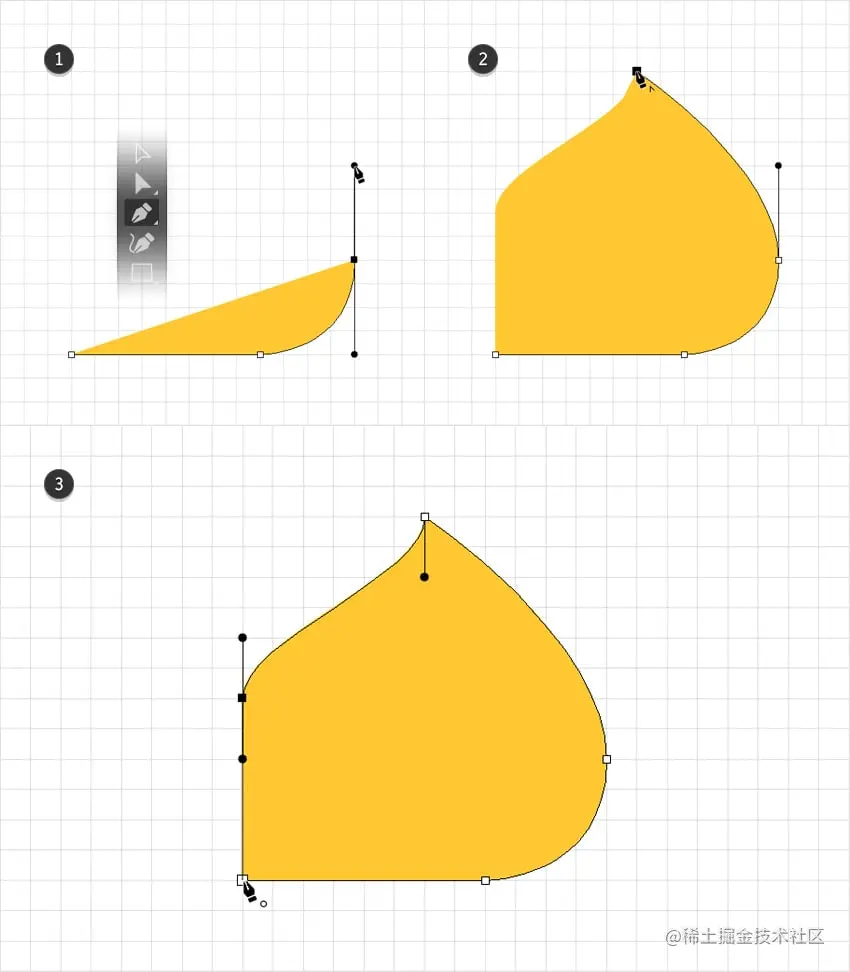 使用钢笔工具创建形状