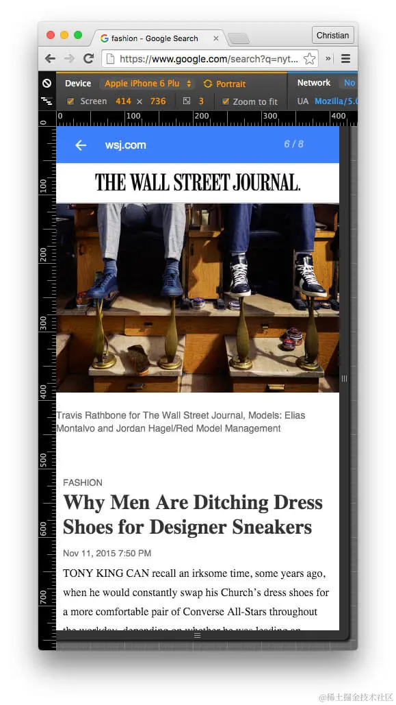 在Chrome开发者调试工具中的AMP