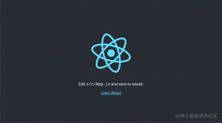 Screenshot of blank React app