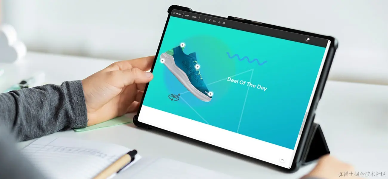 3D 渲染提供交互式 360 度视图
