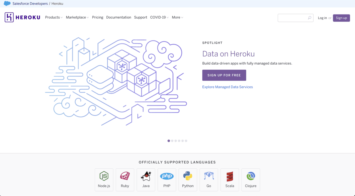 Heroku 官网截图