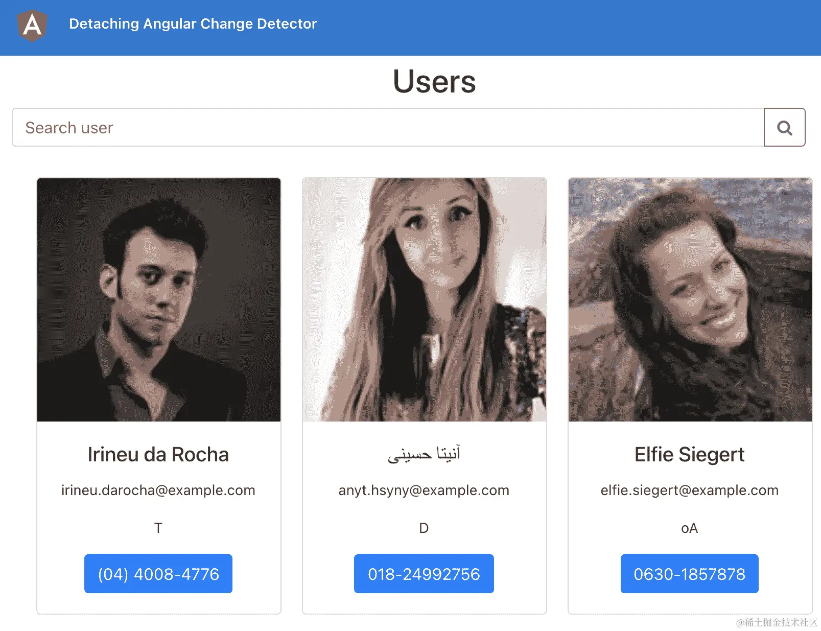 图 12.5 – 应用程序 detaching-change-detector 在 http://localhost:4200 运行