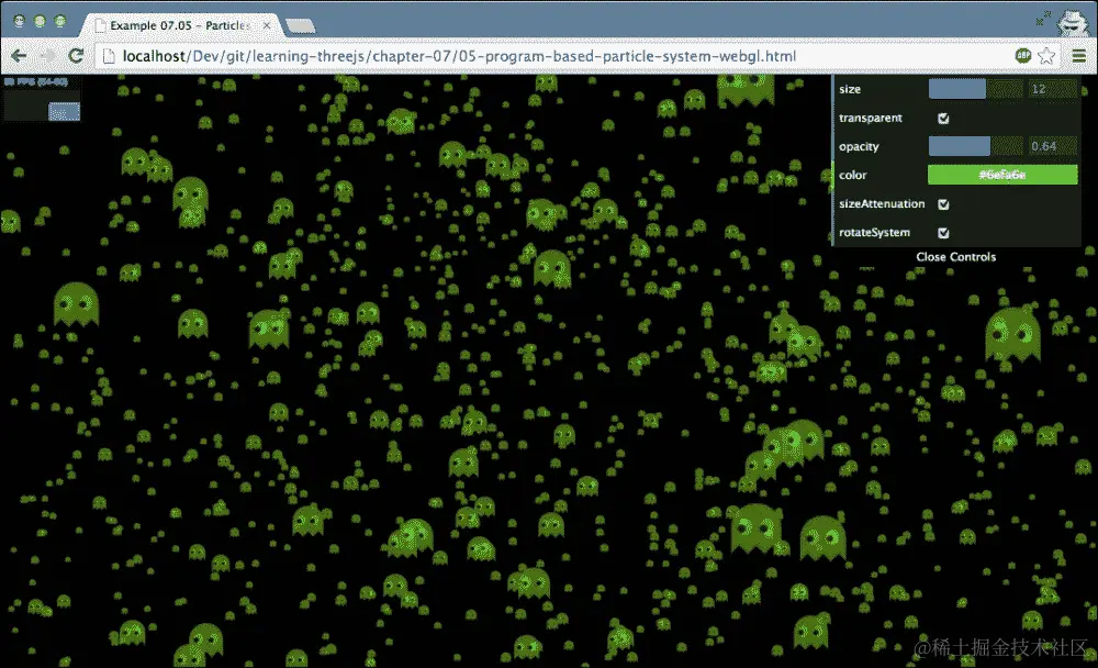 使用 HTML5 画布与 WebGLRenderer