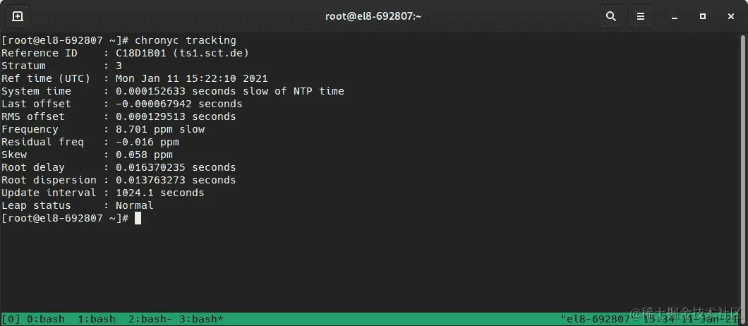 图 4.6 – Chronyc 跟踪输出