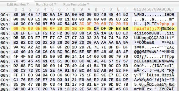 在PLTE数据块写入php代码