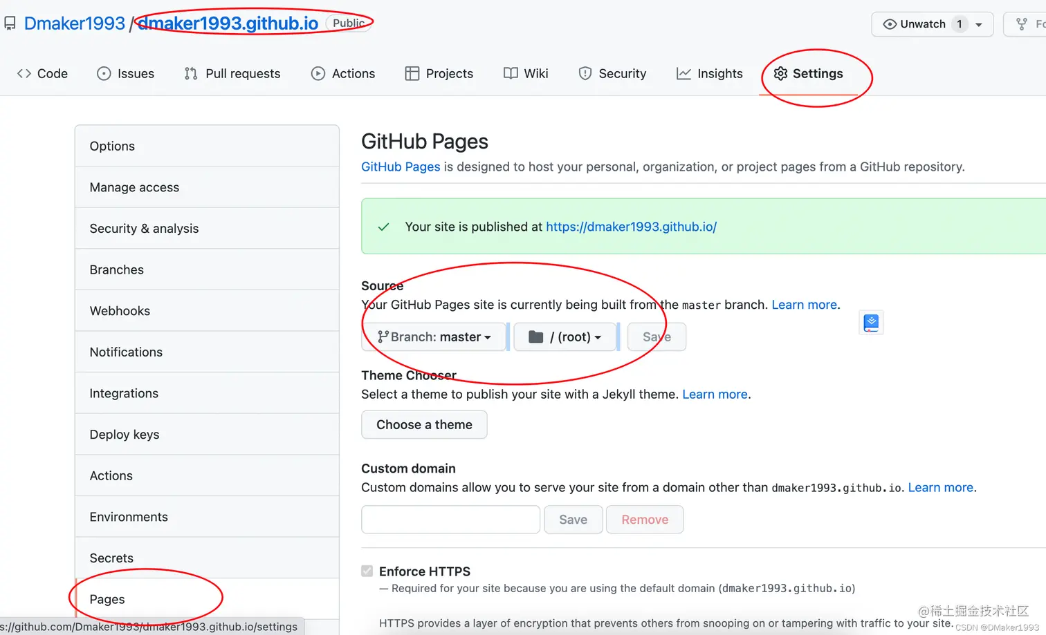 设置Github Pages