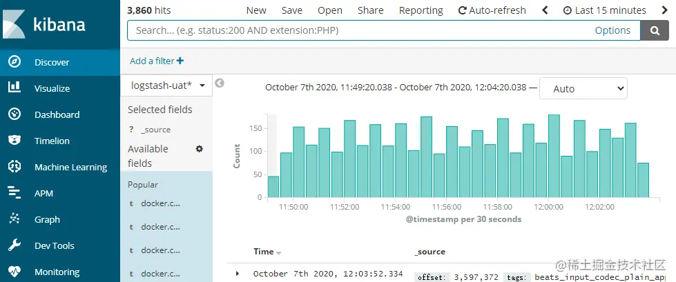 Kibana 界面