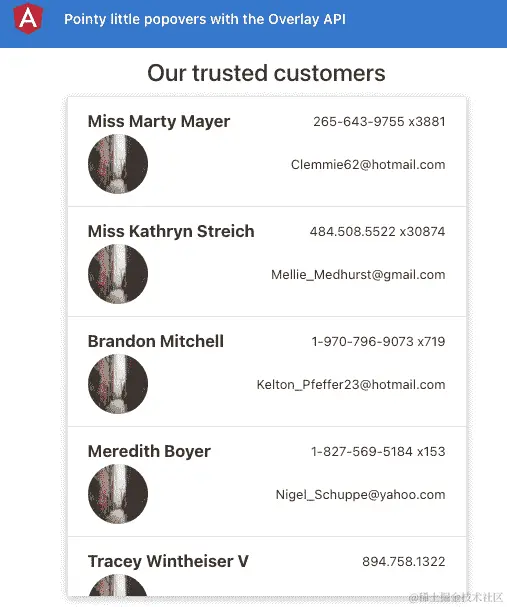 图 9.6 - pointy-little-popovers 应用程序在 http://localhost:4200 上运行