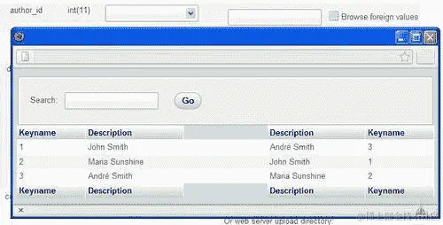 可浏览的外键表窗口