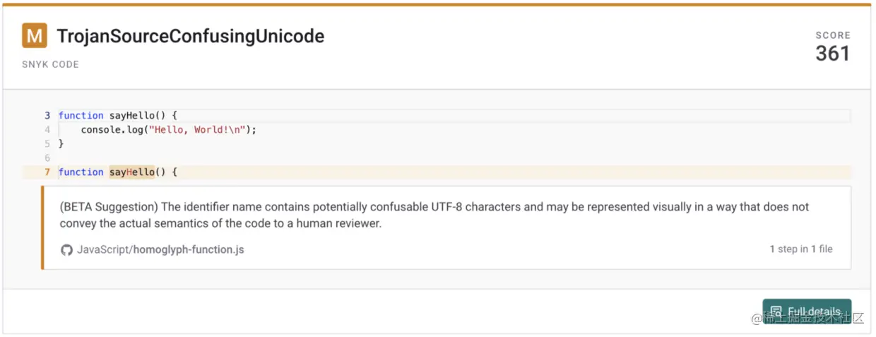Snyk Code prevents confusing unicode vulnerabilities