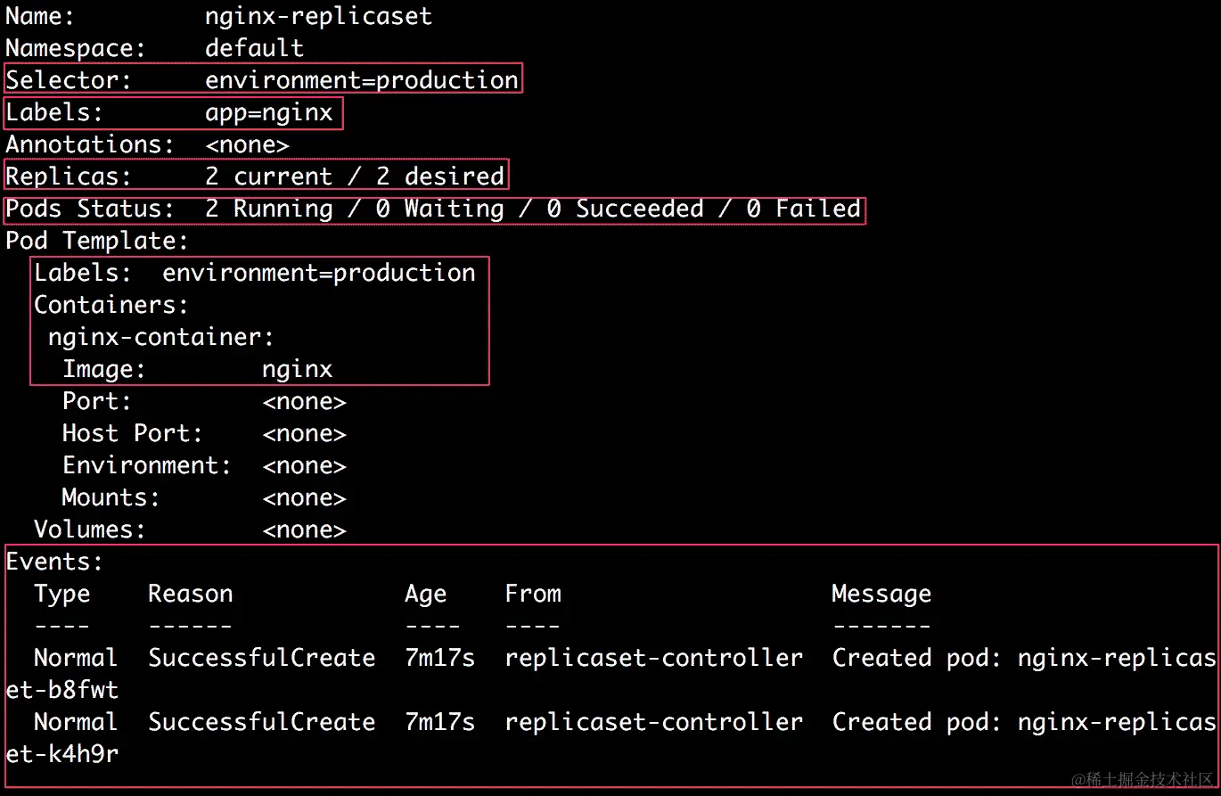 图 7.1：描述 nginx-replicaset