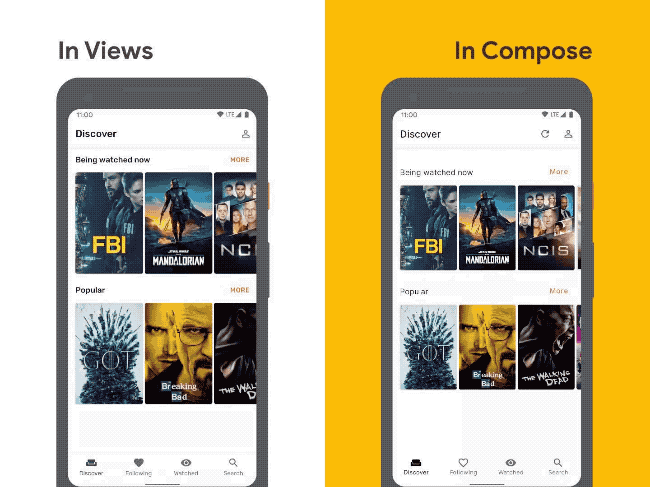 △ 迁移前后，Tivi 中展示视频的效果