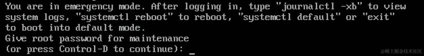 图 15.3 - RHEL 系统以紧急模式启动