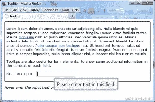 使用工具提示跟踪鼠标移动